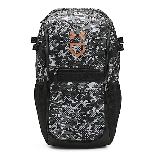 Under Armour unisex-adult Utility Baseball Backpack Print, (002) Black / / Metallic Gold, One Size Fits All