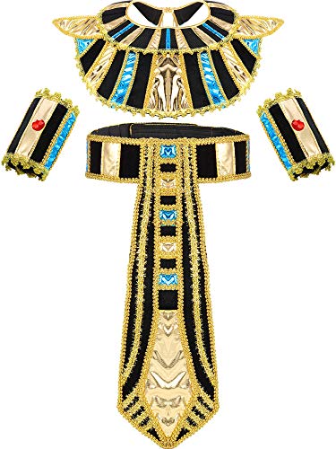 SATINIOR Egyptian Costume Accessory Includes Egyptian Belt Egyptian Collar Wristbands, Multicoloured, Medium