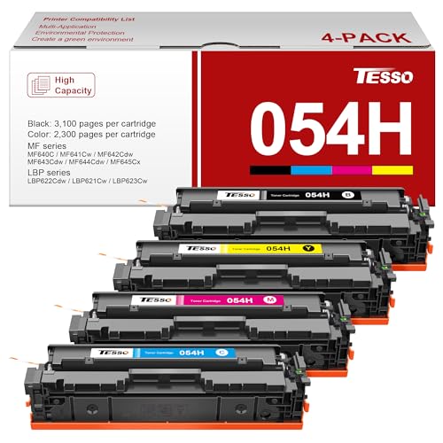 054H Toner Cartridge Set Replacement for Canon 054 Toner Cartridge Set 054 Canon 054h to use with Canon MF642cdw Toner cartridges, Color imageCLASS MF641CW MF644Cdw LBP622Cdw, 4 Pack