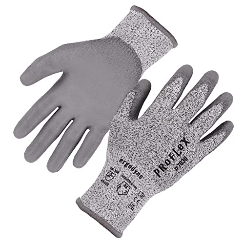 Ergodyne unisex adult Cut-resistant - A3, 13g ANSI A3 PU Coated CR Gloves, Gray, Large US