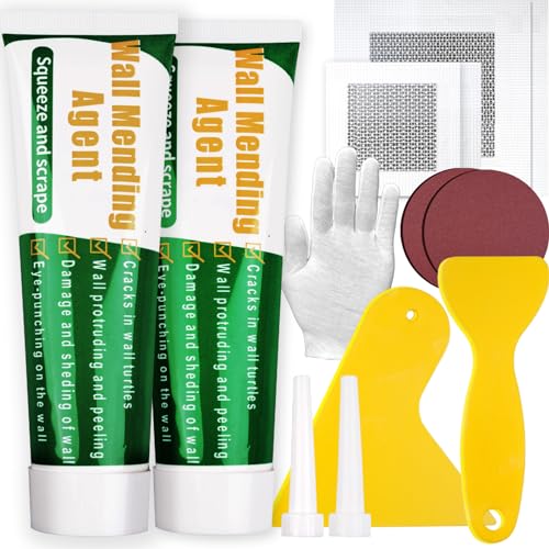 Drywall Repair Kit with Gloves - Includes Spackle Wall Repair and Wall Patch Repair Kit - Ideal for Wall Putty Hole Repair, Drywall Patch Kit with Plaster, Scrapers, Sandpaper, and Patches