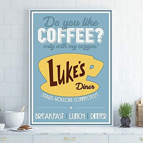 VeeLVee Decorative Signs Gilmore Girls Classic Decoration Luke's Diner Fun Saying Metal Tin Sign Antique Plaque Rustic Poster Bar Home Wall Decor 8x12 Inch…