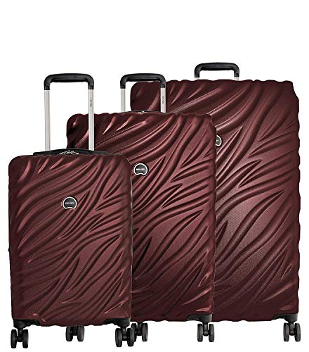 DELSEY PARIS Alexis Durable Luggage Set, Expandable & Lightweight 4-Wheel Spinners, Easy Grip handles for Smooth Journeys, TSA-Lock Incorporated, Men and Women, Burgundy, 3-Piece Set (21'/25'/29')