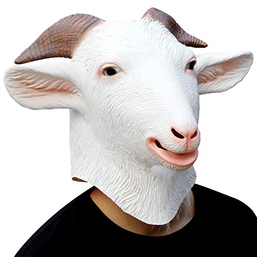 CreepyParty Animal Mask Costume Novelty Halloween Costume Party Latex Animal Head Mask Goat Mask