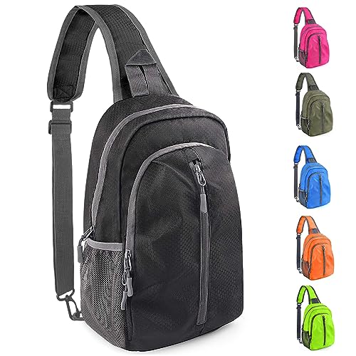 EASYFUN Sling Bag Lightweight Crossbody Sling Backpack for Women Men Large Shoulder Chest Bag Daypack for Hiking Traveling