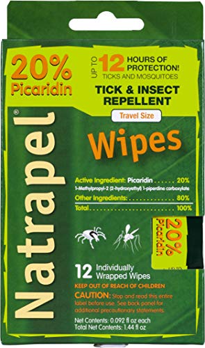 Natrapel Picaridin Insect Repellent Wipes – 12 Hour Bug Repellent Travel Wipes Repel Mosquitoes, Ticks & More