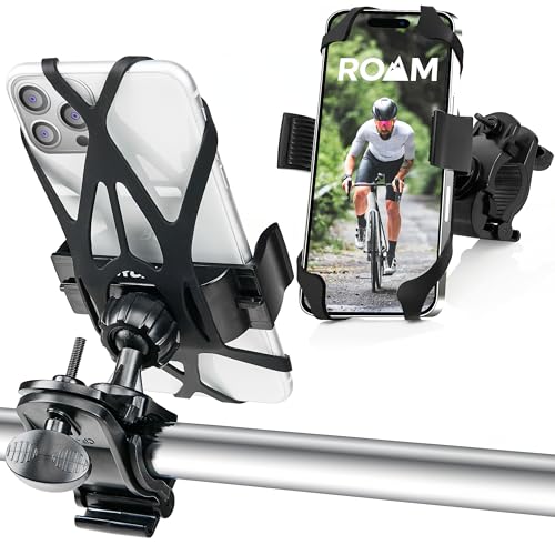Roam Bike Phone Holder - Bike Phone Mount for Bicycles, Motorcycles, E-Bikes - 360° Rotation with Universal Handlebar Fit - Compatible w/All iPhone & Android Phones 4.5' to 6.7' - Black.