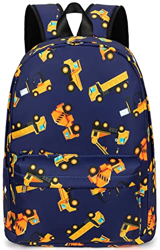 Bluboon Preschool Backpack Kids School BookBags for Boys Girls Kindergarten Toddler School Bags (Engineering vehicle)