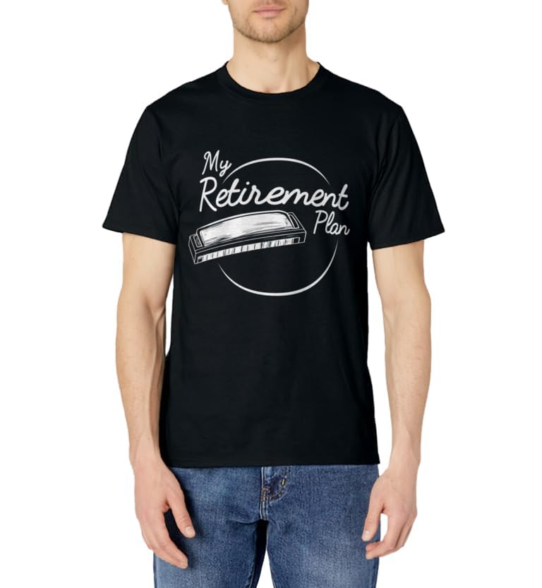 Harmonica Retirement Plan T-Shirt I Mouth Organ Gift
