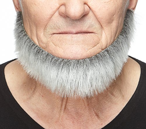 Mustaches Self Adhesive Morman Fake Beard, Novelty, False Facial Hair, Costume Accessory for Adults, Gray and White Color
