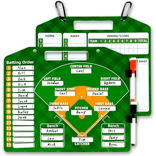 Magnetic Baseball Lineup Board，Baseball Lineup Cards Baseball Lineup Board For Dugout Baseball Accessories 40 Sheets Lineup Cards Baseball Clipboard for Coaches Baseball Coaching Accessories