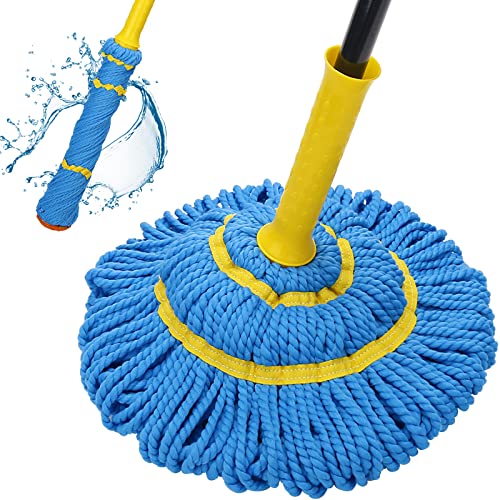 Self-Wringing Twist Mops for Floor Cleaning, Microfiber Floor mop with 57 ' Long Handle, Easy Wringing Mop for Hardwood Commercial Household Clean