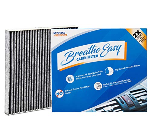 Spearhead Odor Defense Breathe Easy AC & Heater Cabin Filter, Fits Various 2003-23 Acura/Honda Like OEM, Up to 25% Longer Lasting w/Activated Carbon (BE-134)