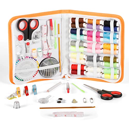 Incraftables Sewing Kit for Adults with 30pcs Multicolor Threads & Needles. Best Emergency Travel Basic Sewing Kits. Hand Sewing Kit for Beginner & Pro. Small Sewing Kit Travel Size with Accessories
