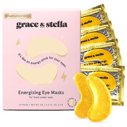 grace & stella Under Eye Mask (Gold, 24 Pairs) Reduce Dark Circles, Puffy Eyes, Undereye Bags, Wrinkles - Gel Under Eye Patches - Gifts for Women - Birthday Gifts for Women - Vegan Cruelty Free