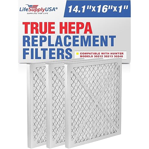 Air Cleaner Filter Replacement 30931 Compatible with Hunter 30212, 30213, 30240, 30241, 30251, 30378, 30379, 30381 & 30382 Air Cleaners by LifeSupplyUSA (3-Pack)