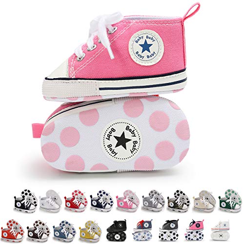 KIDSUN Tutoo Unisex Baby Boys Girls High Top Sneaker Soft Anti-Slip Sole Newborn Infant First Walkers Canvas Denim Shoes