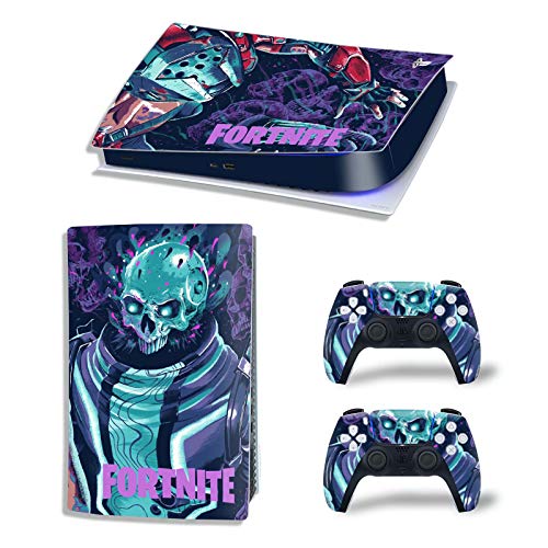 DREAMPASS Compatible with ps5 Skins disc Edition Anime wrap Decoration Frosting Sticker Console Digital Disk Protector faceplate Shell Vinyl Cover Skins Edition Console Decal Stickers Skeleton