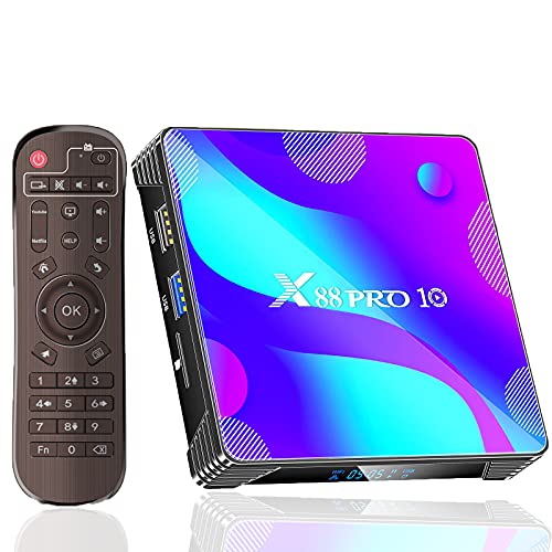 EASYTONE Android TV Box 11.0, 2024 Android Box TV RK3318 Quad Core CPU 2GB 16GB Supports 2.4/5.8G Dual WiFi/ 100M Ethernet/BT 4.0/ USB 3.0/3D 4K UHD H.265 Smart TV Box Android Media Player