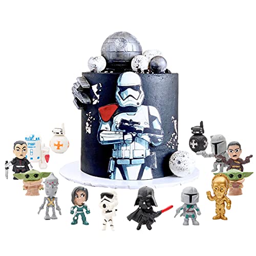 ShunHong 14pcs Cake Topper for Star Wars,Theme Party Supplies for Star Wars , Children's Birthday Cake Decoration.