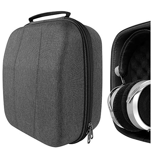 Geekria Shield Case for Large-Sized Over-Ear Headphones, Replacement Hard Shell Travel Carrying Bag with Cable Storage, Compatible with HiFiMAN HE 6se, HE 1000, Audeze Headsets (Dark Grey)