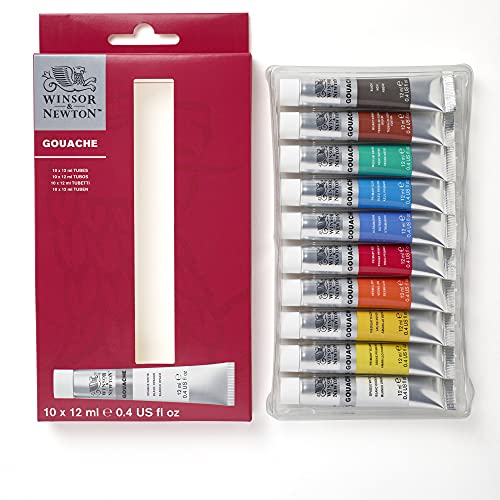 Winsor & Newton Designers Gouache Paint Set, 10 Count(Pack of 1), 10 Colors