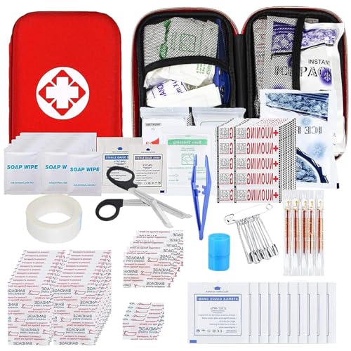 Car First Aid Kits 275Pcs Survival Gear Home Travel Size Small Emergency Kit Tactical Hiking EVA Camping Essentials Backpack Sports Office Boat Urgent Accident