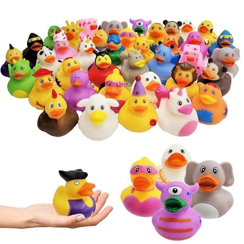 Assortment Rubber Duck Toy Duckies for Kids, Bath Birthday Gifts Baby Showers Classroom Incentives, Summer Beach and Pool Activity, 2' (12-Pack)