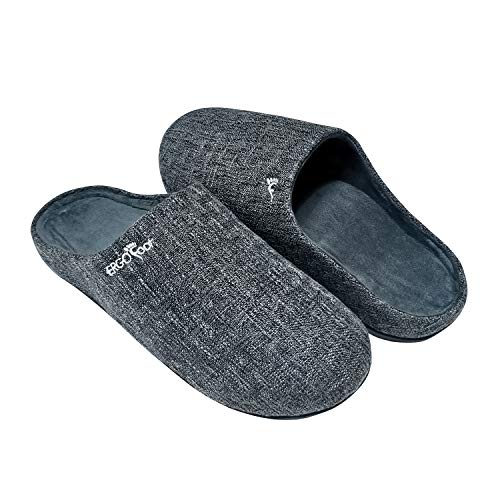 ERGOfoot Orthotic Slippers with Arch Support for Plantar Fasciitis Pain Relief, Comfortable Orthopedic Clog House Shoes with Indoor Outdoor Anti-Skid Rubber Sole