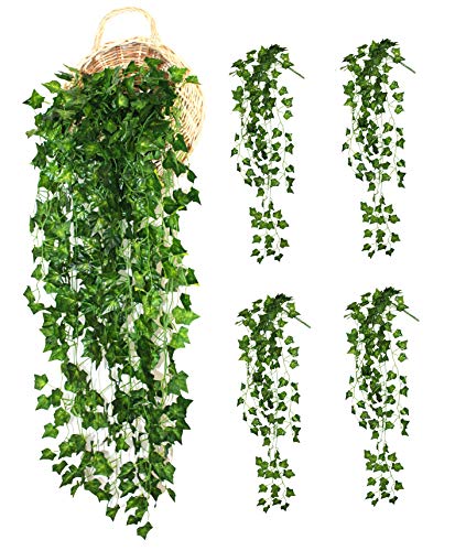 ALIERSA 4-Bunchs Artificial Plants Hanging Ivy Garland Fake Vines Leaves Greenery Decoration for Home Wall Garden Wedding Party Bar Garland Outside Decor