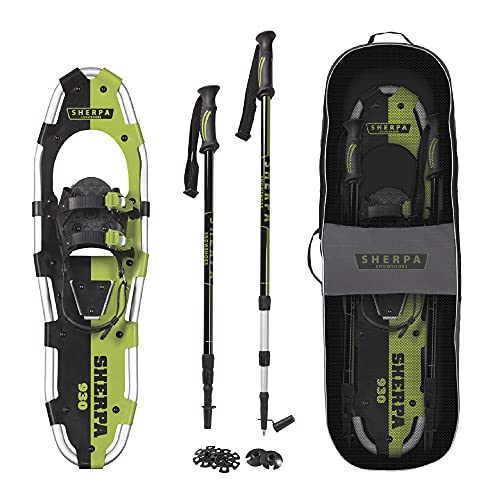 Yukon Charlie's Sherpa Snowshoe Kit, 9-inch x 30-inch, Includes Snowshoes, Trekking Poles and Travel Bag