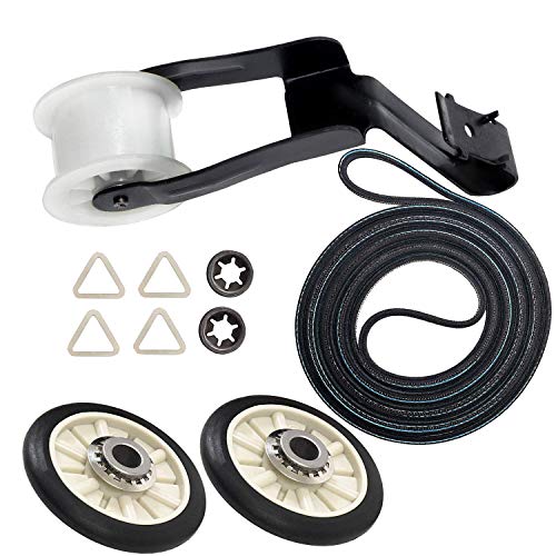 4392065 Dryer Repair Kit with 349241T Drum Roller Kit, 691366 Idler Pulley 341241 Belt by Seentech - Exact fit for Whirlpool & Kenmore Dryers - Replaces AP3131942 AP3098345 AP6010582 WP691366