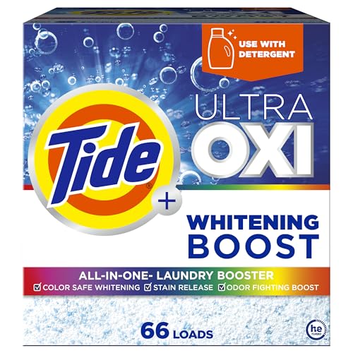 Tide Ultra Oxi Whitening Boost, All in One Laundry Booster, Color Safe Whitening, Stain and Odor Fighter, 66 Loads, 57 oz