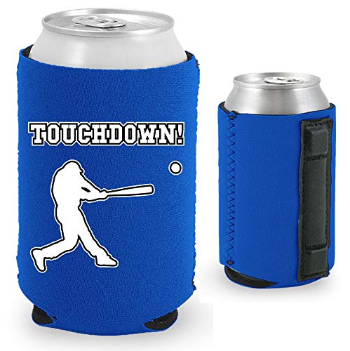Touchdown Baseball Magnetic Can Coolie (Royal Blue, 2 Pack)
