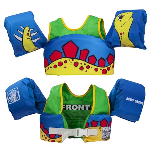 Body Glove Paddle Pals Learn to Swim Life Vest, One Size 33-55 LBS, Dinosaur