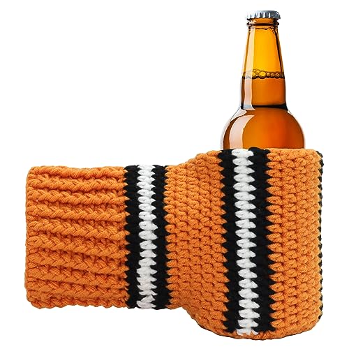 FunisFun Beer Mitten Gloves, Knit Stitched Drink Mitt Holder for White Elephant Gag Gift
