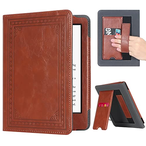 CoBak Kindle Paperwhite Case with Stand - Premium PU Leather Cover with Auto Sleep/Wake, Card Slot, and Hand Strap - Compatible with Kindle Paperwhite 11th Gen 6.8' and Signature Edition 2021