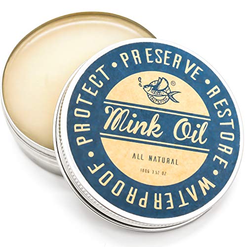 SALTY FISH Mink Oil for Leather Boots, Leather Conditioner and Cleaner 3.52oz-Waterproof Soften and Restore Shoes,Saddles,Jackets,Purses,Gloves and Vinyl