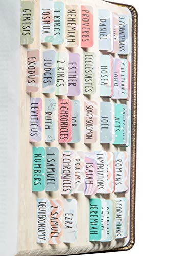 DiverseBee Laminated Bible Tabs (Large Print, Easy to Read), Personalized Bible Journaling Tabs, 66 Book Tabs and 18 Blank Tabs - Uniform Theme