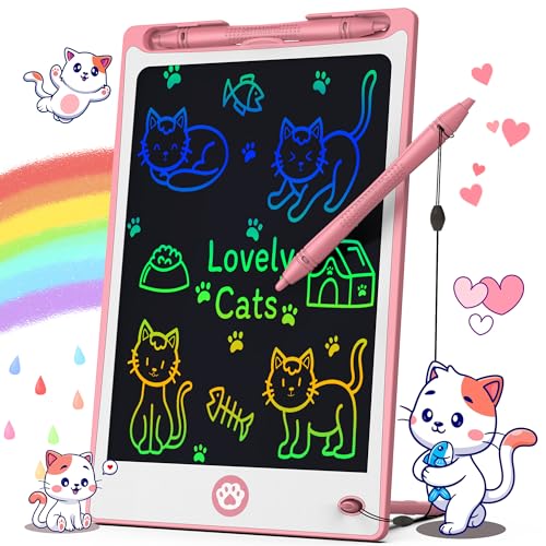 Hockvill LCD Writing Tablet for Kids 8.8 Inch, Kids Toys for Girls Boys Drawing Pad for 3 4 5 6 7 8 Year Old Kid, Toddler Drawing Doodle Board Travel Essentials Christmas Birthday Gift for Kids -Pink
