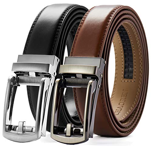 CHAOREN Click Belt for Men 2 Pack - Mens Dress Belt 1 1/4' in Packing Box - Design Belt Meet Almost Any Occasion and Outfit