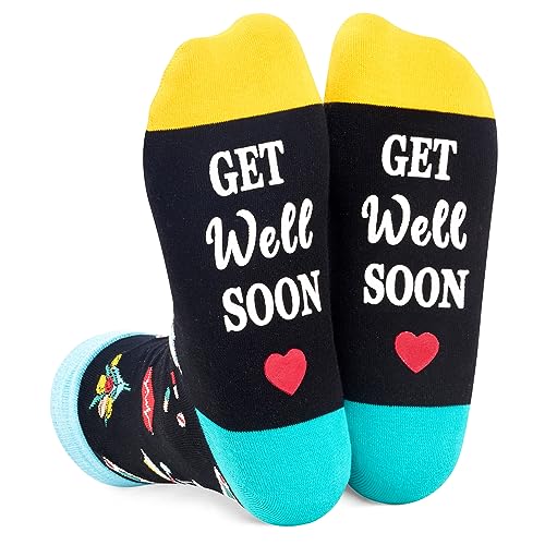 Zmart Unisex Recovery Socks Get Well Soon Socks, Get Well Soon Gifts For Women Men Healing Gifts Cheer Up Gifts Feel Better Gifts After Surgery Gifts