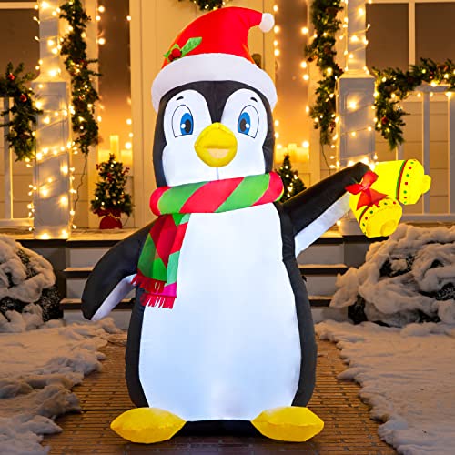 Joiedomi 5 FT Christmas Inflatable Penguin Decoration, Blow Up Yard Decoration Holiday Life-Size with Built-in LEDs for Christmas Party Indoor, Outdoor, Yard, Garden, Lawn Décor