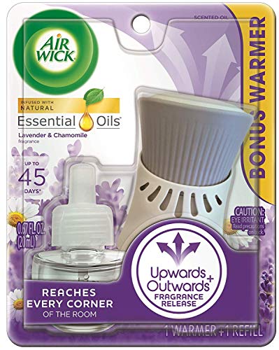Air Wick Plug in Scented Oil Starter Kit (Warmer + 1 Refill), Lavender & Chamomile, Air Freshener, Essential Oils