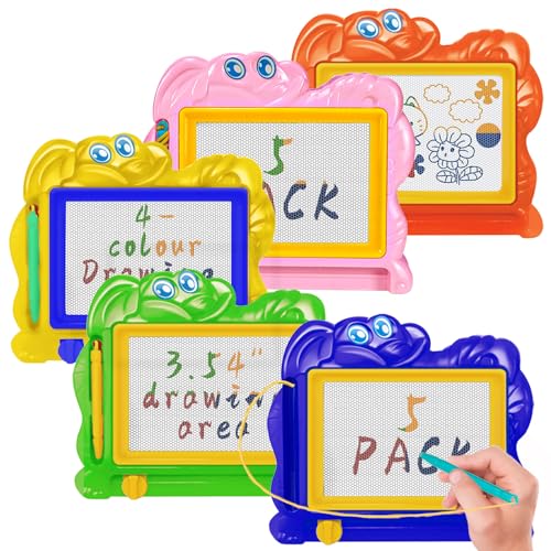 Mini Magnetic Drawing Board for Kids - Travel Size Erasable Doodle Board Set - Small Drawing Painting Sketch Pad - Perfect for Kids Art Supplies & Party Favors,Prizes for Kids Classroom (5 Piece)