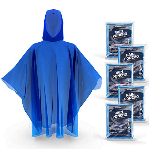 Hagon PRO Disposable Rain Ponchos for Adults (5 Pack)