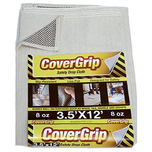 CoverGrip 8 oz Canvas Safety Drop Cloth, 3.5' x 12'