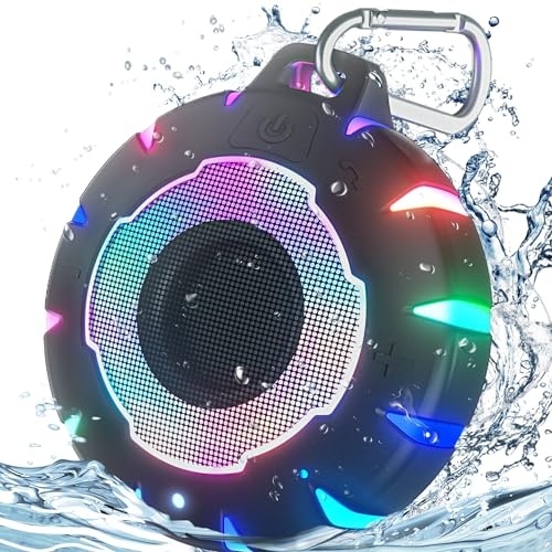 HEYSONG Waterproof Shower Bluetooth Speaker, Durable Portable Speaker with HD Sound, Stereo Pairing, Wireless Outdoor Speaker for Pool, Beach, Hiking, Kayaking, Gift for Men, Women