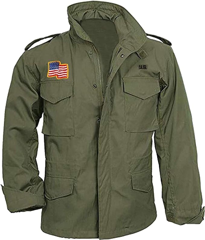 M65 Field Jacket Men Military Olive Green Cotton Vintage US Army Field Jackets (US, Alpha, X-Large, Regular, Regular)