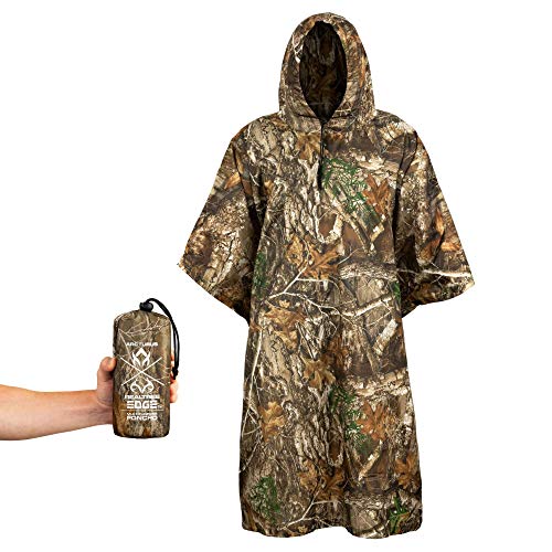 Arcturus X Realtree Camo Poncho | Adjustable Hood | Ripstop Nylon | Hunting, Fishing & Camping (Realtree EDGE)